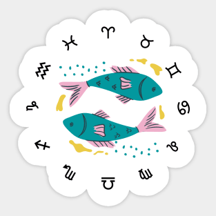 Pisces Zodiac Sign Sticker